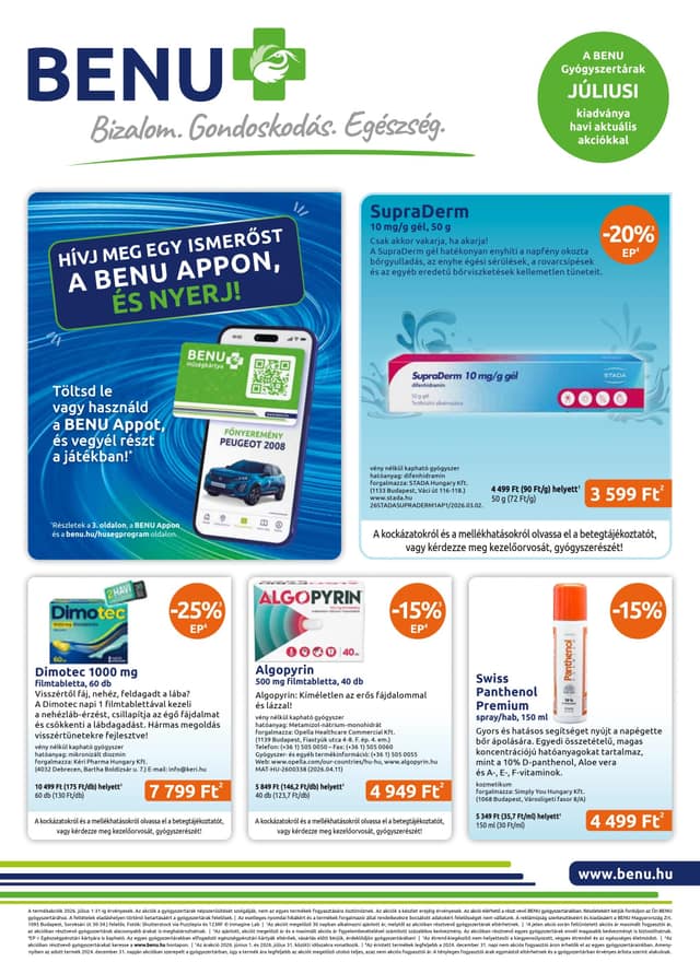 BENU GYÓGYSZERTÁR flyer cover