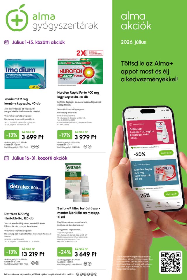 ALMA GYÓGYSZERTÁRAK flyer cover