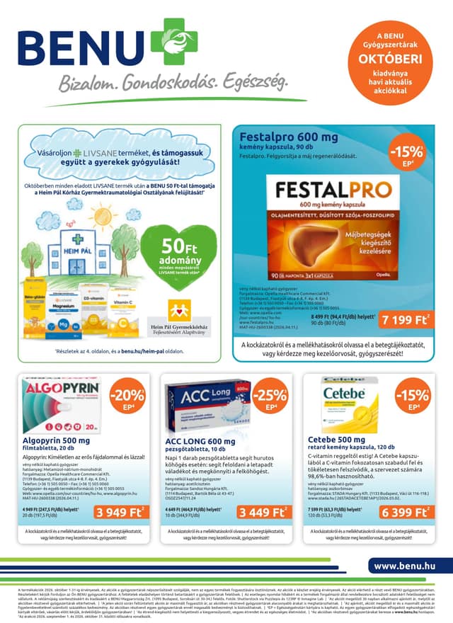 BENU GYÓGYSZERTÁR flyer cover